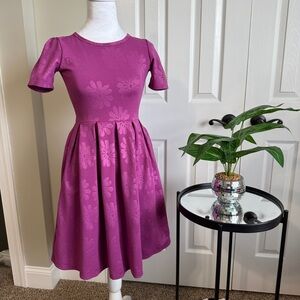 LuLaRoe Amelia Fuchsia Floral Dress